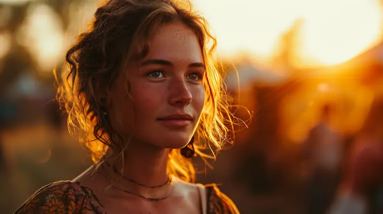 Serene portrait in warm sunset light